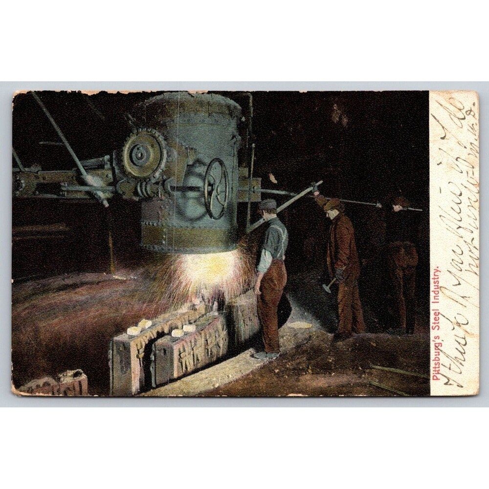 Vtg 1906 Pittsburgh Steel Industry Postcard May Drug Swissvale PA Postmark UDB